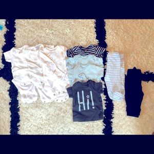 7 tops 2 pants newborn/0-3 month boys unisex